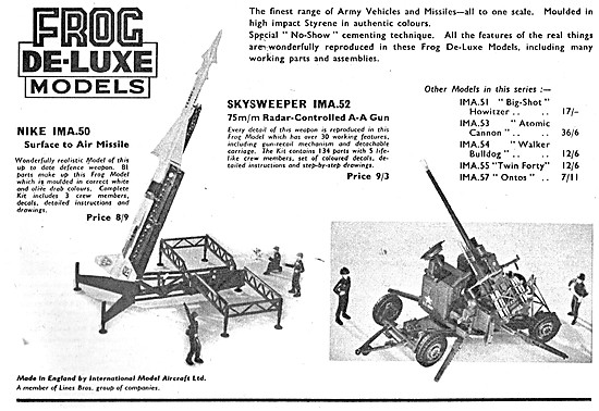 Frog Model Aircraft Kits Skysweeper Anti Aircraft Gun 1960       