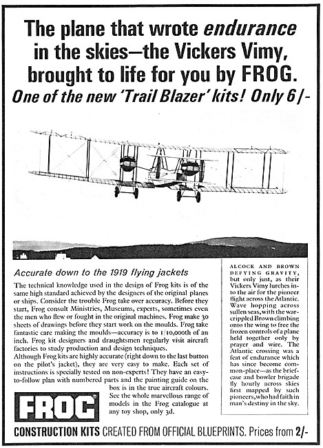 Frog Model Aircraft - Frog Vickers Vimy                          