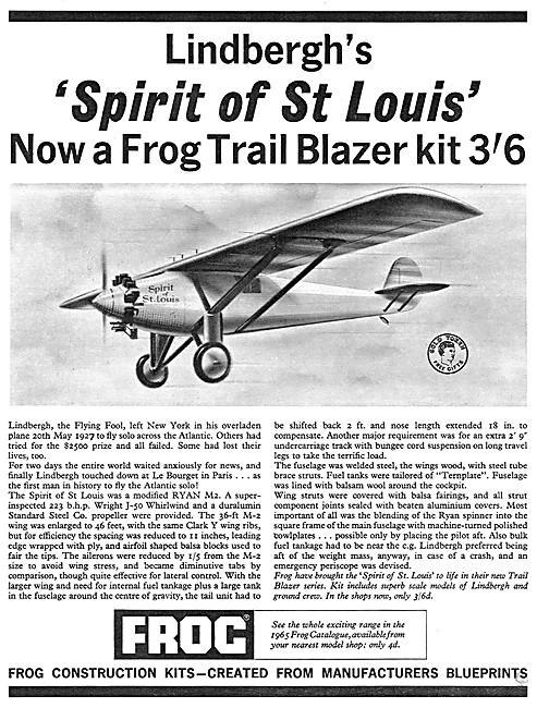 Frog Aircraft Kits - FROG Spirit Of St Louis Ryan Monoplane      