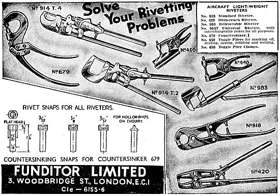 Funditor Ltd. 3,Woodbridge St. E.C.1.  Riveting Equipment        