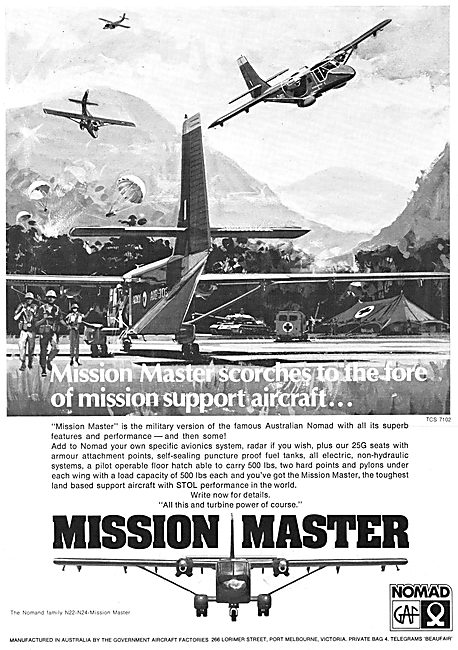 Government Aircraft Factories GAF Nomad Mission Master 1977      