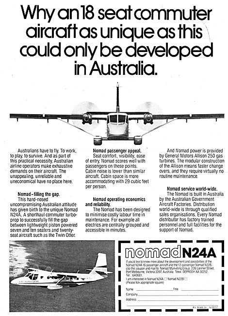 Government Aircraft Factories GAF Nomad N24A                     