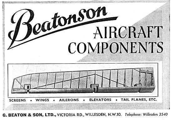 G.Beaton & Son: Beatonson: Manufacturers Of Aircraft Components  