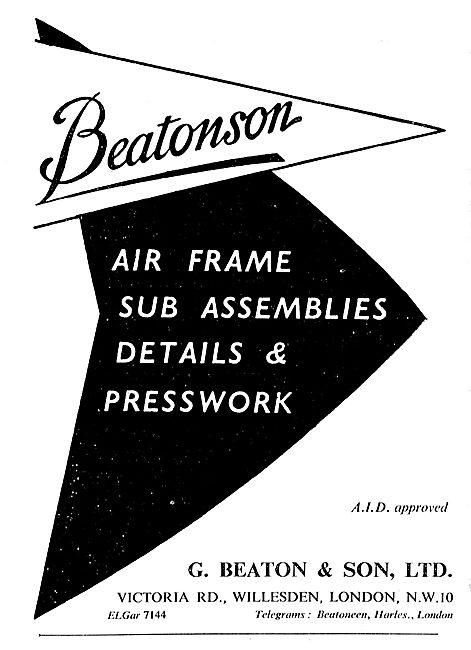 G.Beaton & Son: Beatonson: Manuafcturers Of Aircraft Components  