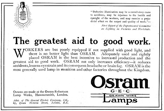 Osram Lamps - G.E.C. Osram-Robertson Lamp Works                  