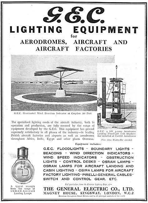 GEC Aerodrome Lighting Equipment - Wind Direction Indicators     