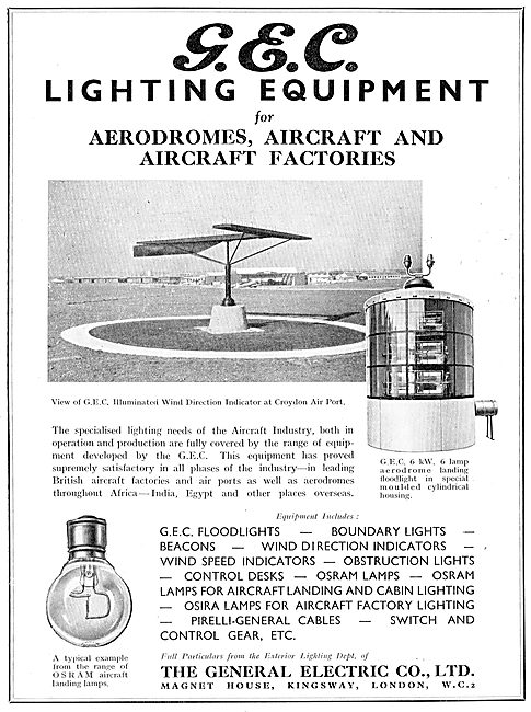 GEC Aerodrome Lighting Equipment - Landing Floodlights           