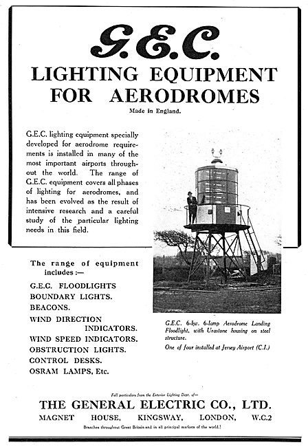 GEC Lighting Equipment For Aerodromes                            