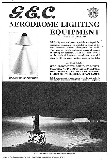 GEC Lighting Equipment For Aerodromes - Floodlights              