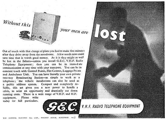 G.E.C.  VHF Radio Telephone Systems                              