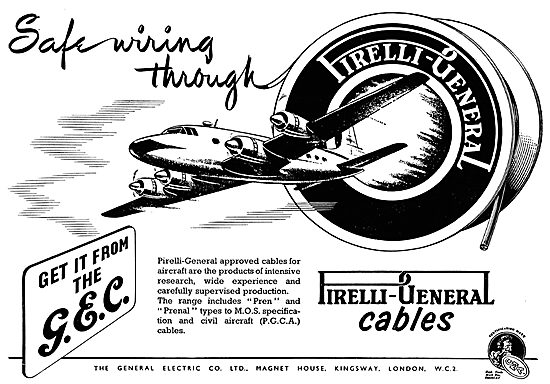 GEC Pirelli Aircraft Electrical Wiring Cables                    