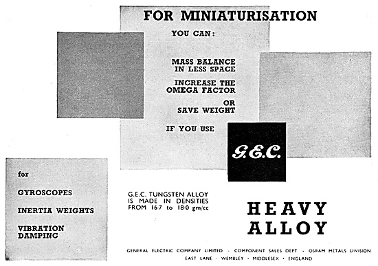 G.E.C. General Electric Company. Heavy Alloys                    