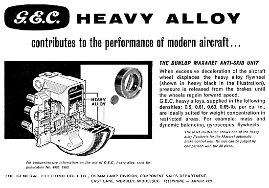 G.E.C. General Electric Company Heavy Alloys                     