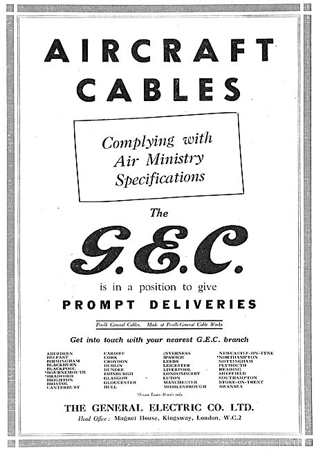 GEC Aircraft Electrical Cables & Wiring                          