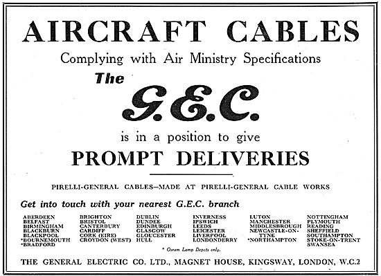 GEC Cables & Electrical Components For Aircraft                  