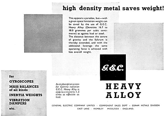 General Electric Company. G.E.C.Heavy Alloys                     