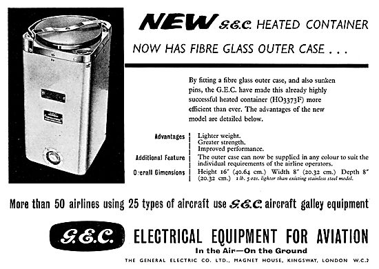 G.E.C. Electrical Equipment For Aviation. Galley Equipment       