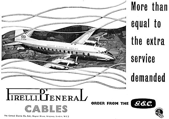 G.E.C. Electrical Equipment For Aviation. Pirelli General Cables 