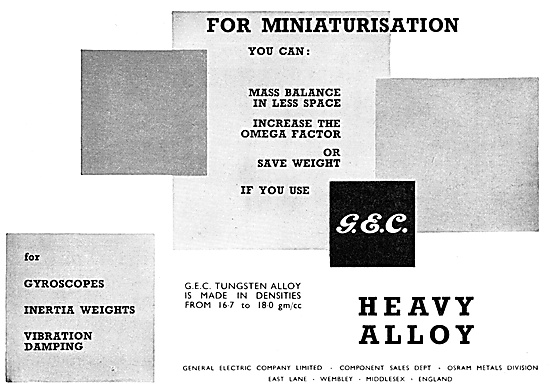 G.E.C. General Electric Company Heavy Alloys                     