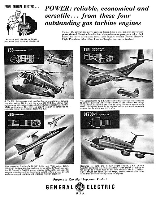 General Electric Aero Engines . G.E.T58 T64 J85 CF700-1          
