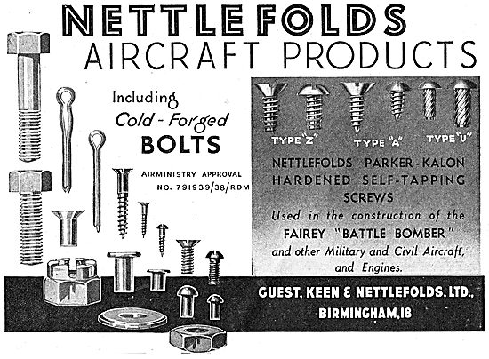 Guest Keen & Nettlefolds. GKN. Nettlefolds Aircraft Products     