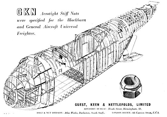 GKN Aerotight Stiff Nuts -  1950 Advert                          