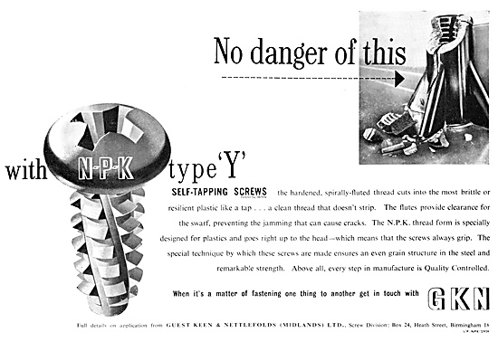 GKN. Fasteners & AGS Parts NPK Self Tapping Screws               