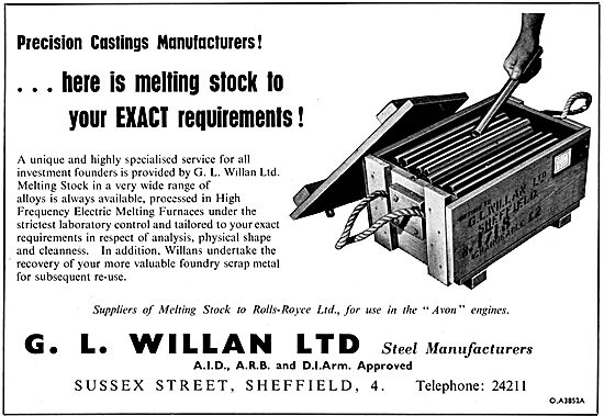 G.L.Willan. Steels. Melting Stock For Precision Castings         