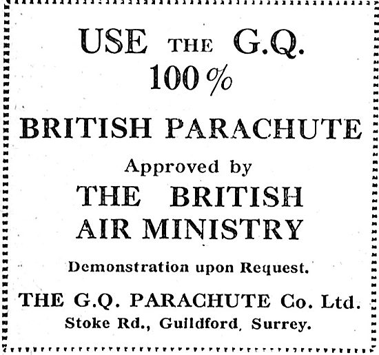 GQ Air Ministry Approved Parachutes                              