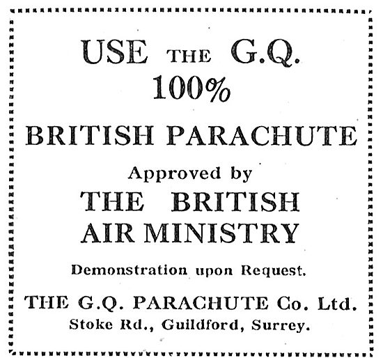 GQ Air Ministry Approved Parachutes                              