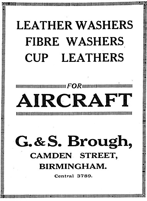 G & S.Brough.Camden St, Birmingham. Leather Parts For Aircraft.  