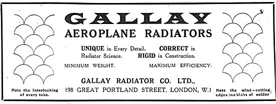 Gallay Aeroplane Radiators                                       