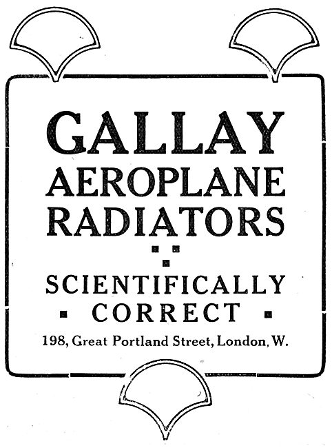 Gallay Aeroplane Radiators 1917                                  