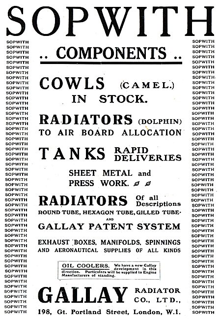 Gallay Aeroplane Radiators, Cowls & Tanks                        