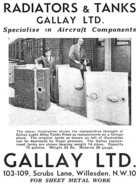 Gallay Aeroplane Radiators & Tanks                               