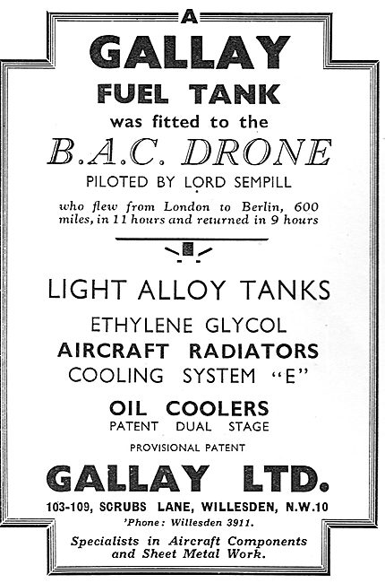 Gallay Aircraft Fuel Tanks - BAC Drone                           