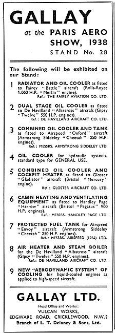 Gallay Aeroplane Radiators & Heat Exchange Components            