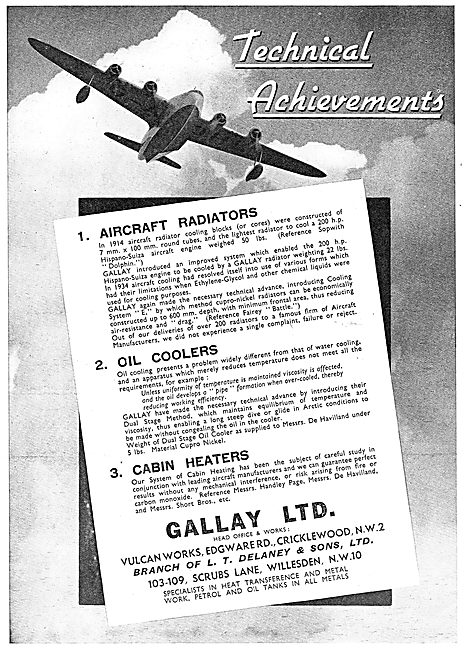 Gallay Aeroplane Radiators & Heat Exchange Components            