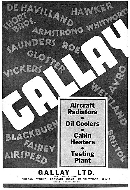 Gallay Aeroplane Radiators, Heating & Cooling System Components  