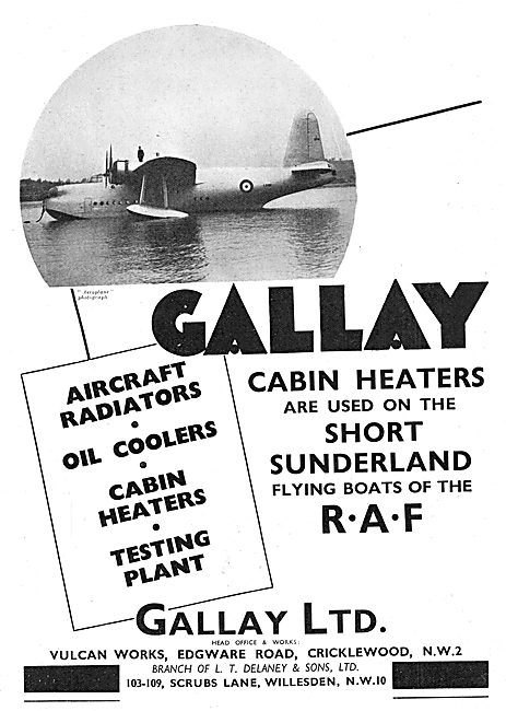 Gallay Aircraft Radiators & Cabin Heaters 1939                   