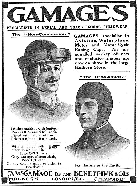 The Gamage Brooklands Aviators' Helmet                           