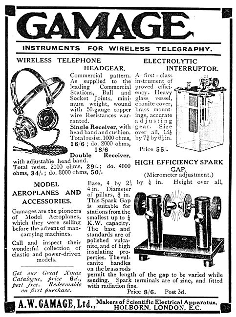 Gamages Instruments For Wireless Telegraphy 1913                 