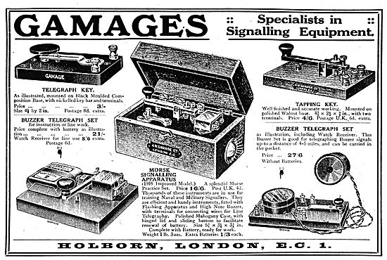 Gamages Buzzer Telegraph Set & Morse Signalling Apparatus        