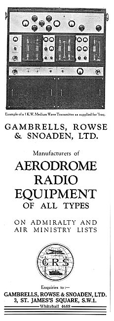 Gambrells Rowse & Snoaden. Aerodrome Radio Installations         