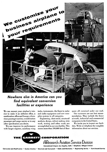 Garrett AirResearch Service Division Aircraft Customisation      