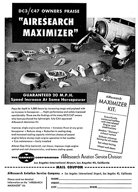 Garrett AiResearch DC3 / C47 Maximizer Kits                      
