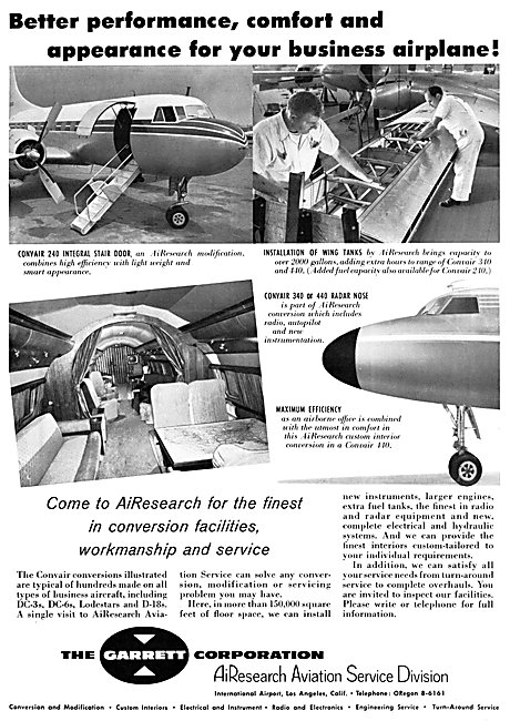 Garrett AirResearch Aircraft Conversions 1958                    