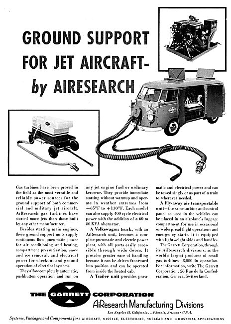 Garrett AiResearch Ground Support Units For Jet Aircraft         