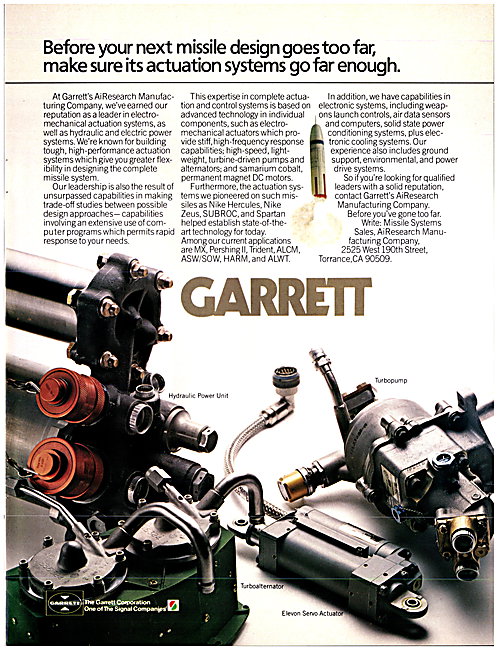 Garrett Missile Actuation Systems                                