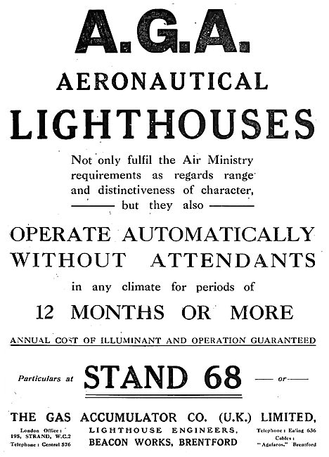 The Gas Accumulator Co - Aerial Lighthouses For Aerodromes       